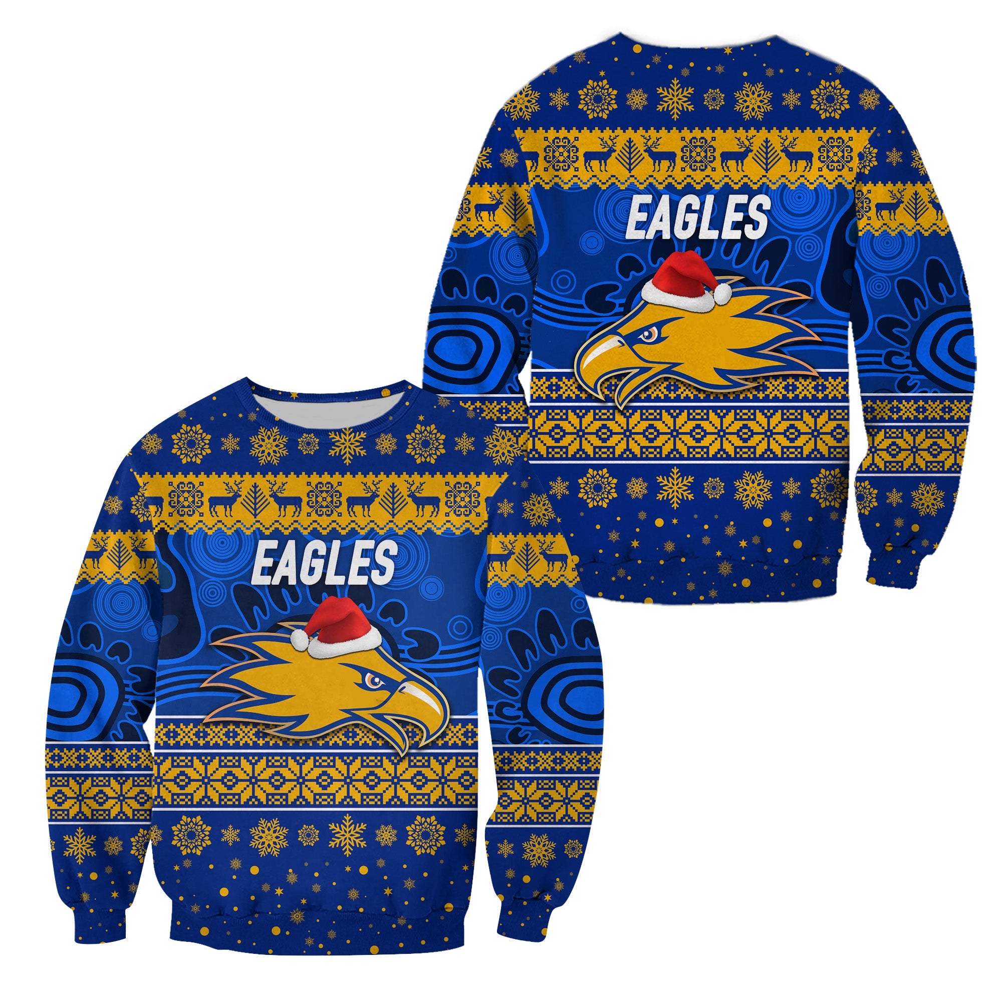 west-coast-eagles-sweatshirt-christmas-simple-style-blue