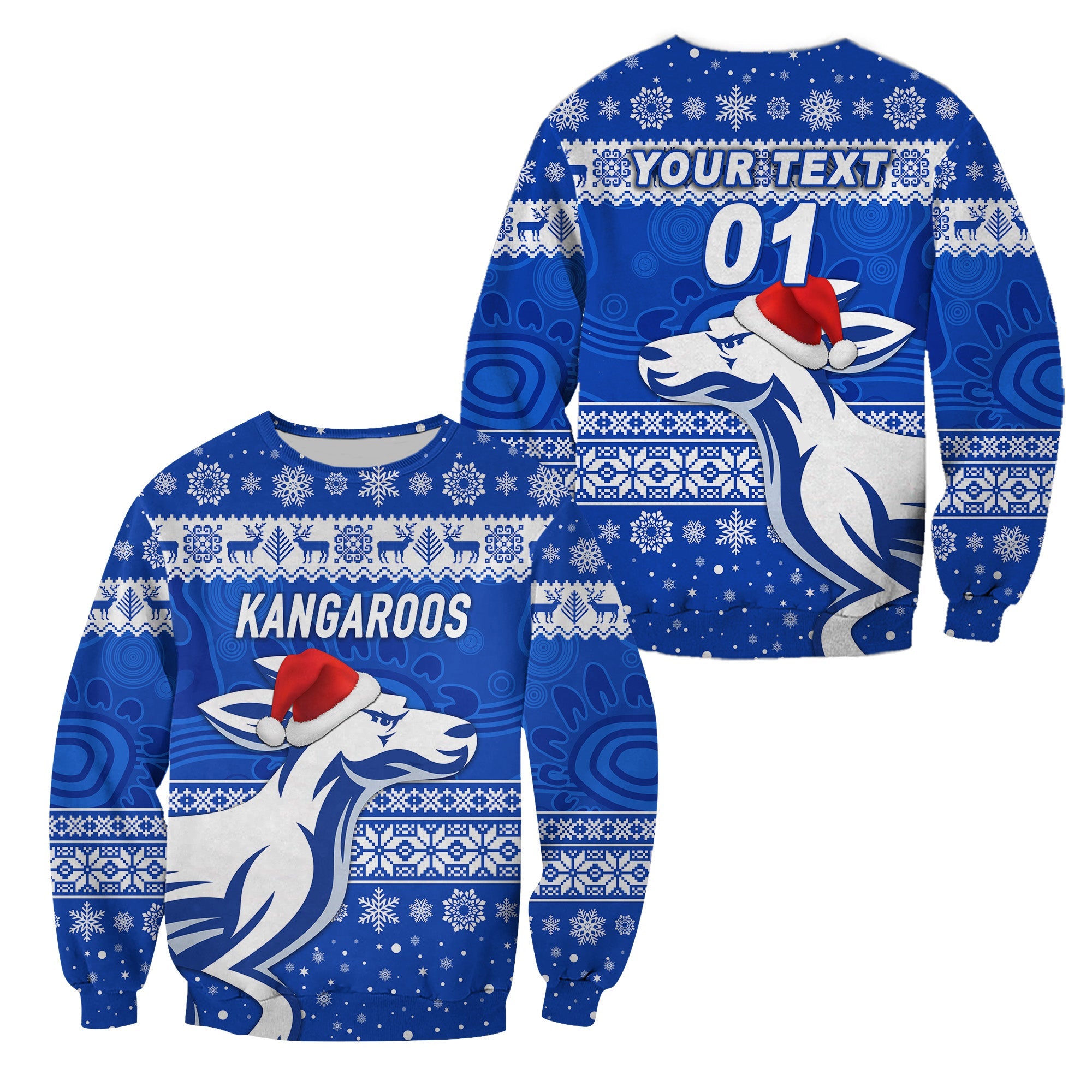 custom-personalised-north-melbourne-kangaroos-sweatshirt-christmas-simple-style