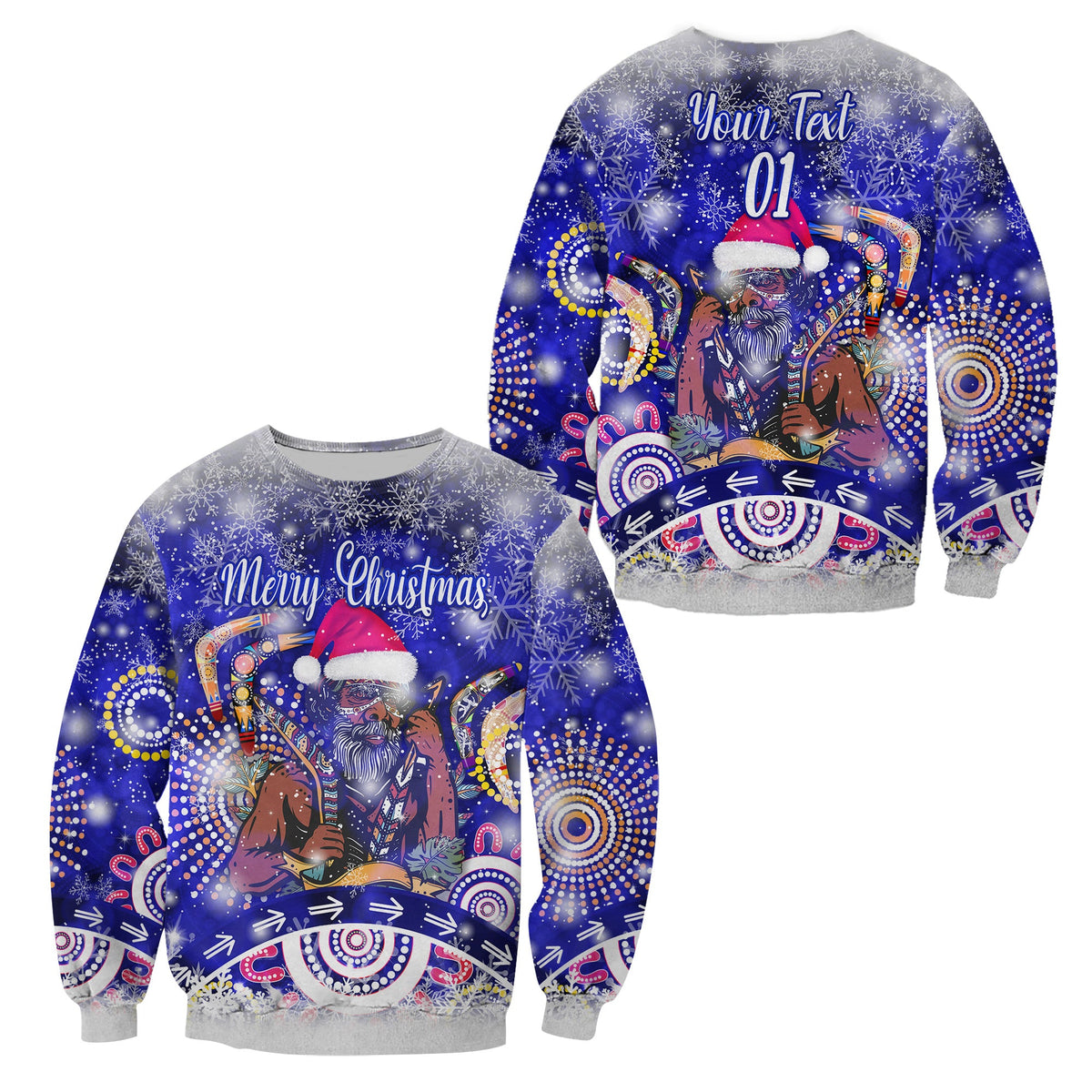 custom-personalised-australian-boomerang-indigenous-vibes-christmas-sweatshirt-original-style-blue