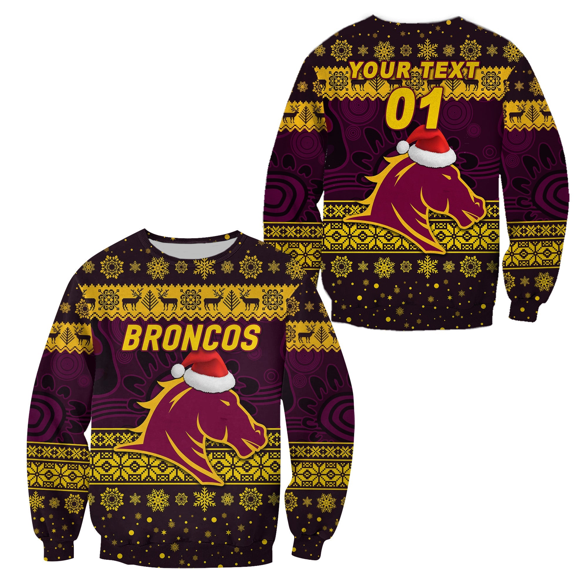 custom-personalised-brisbane-broncos-sweatshirt-christmas-simple-style-purple