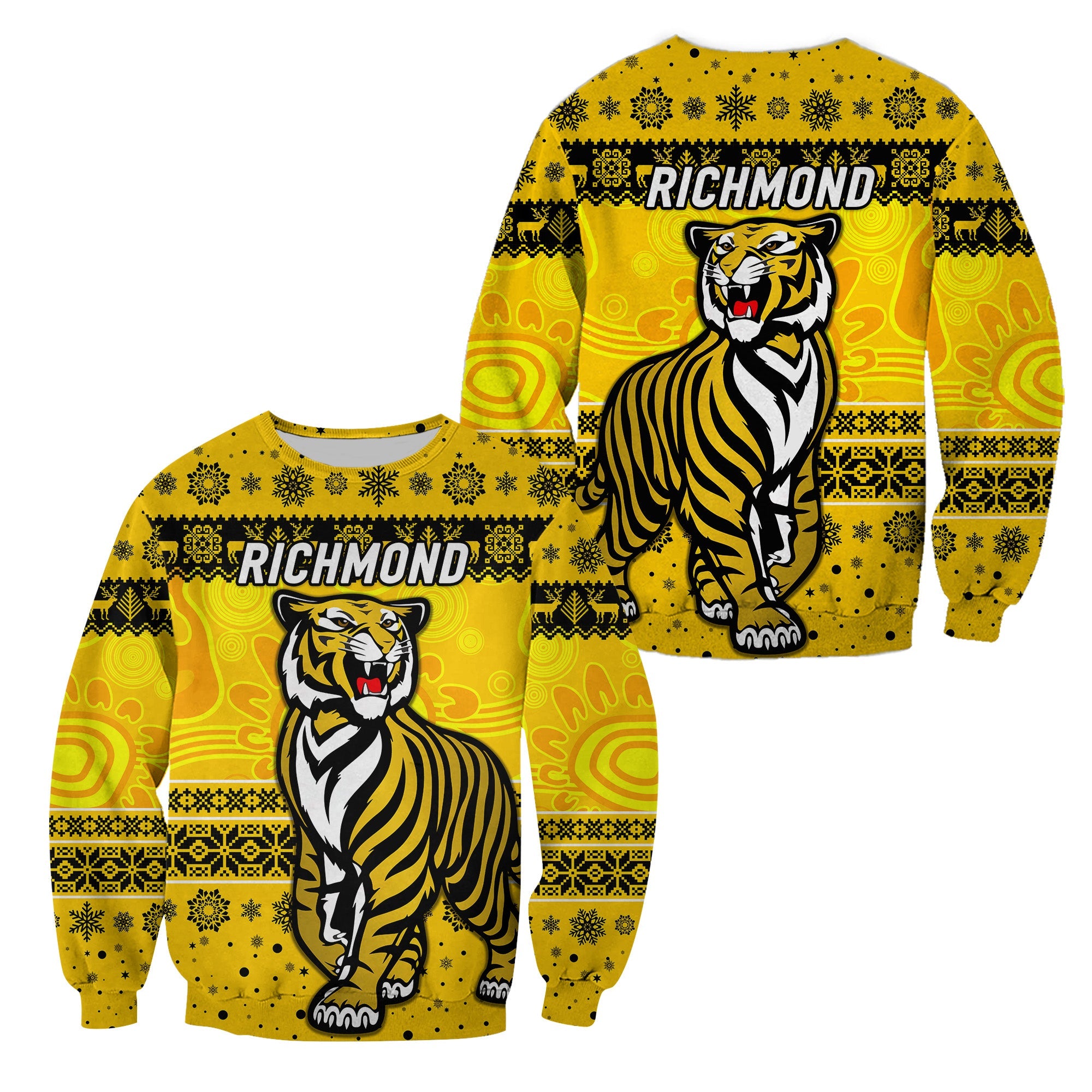richmond-tigers-sweatshirt-christmas-simple-style-yellow