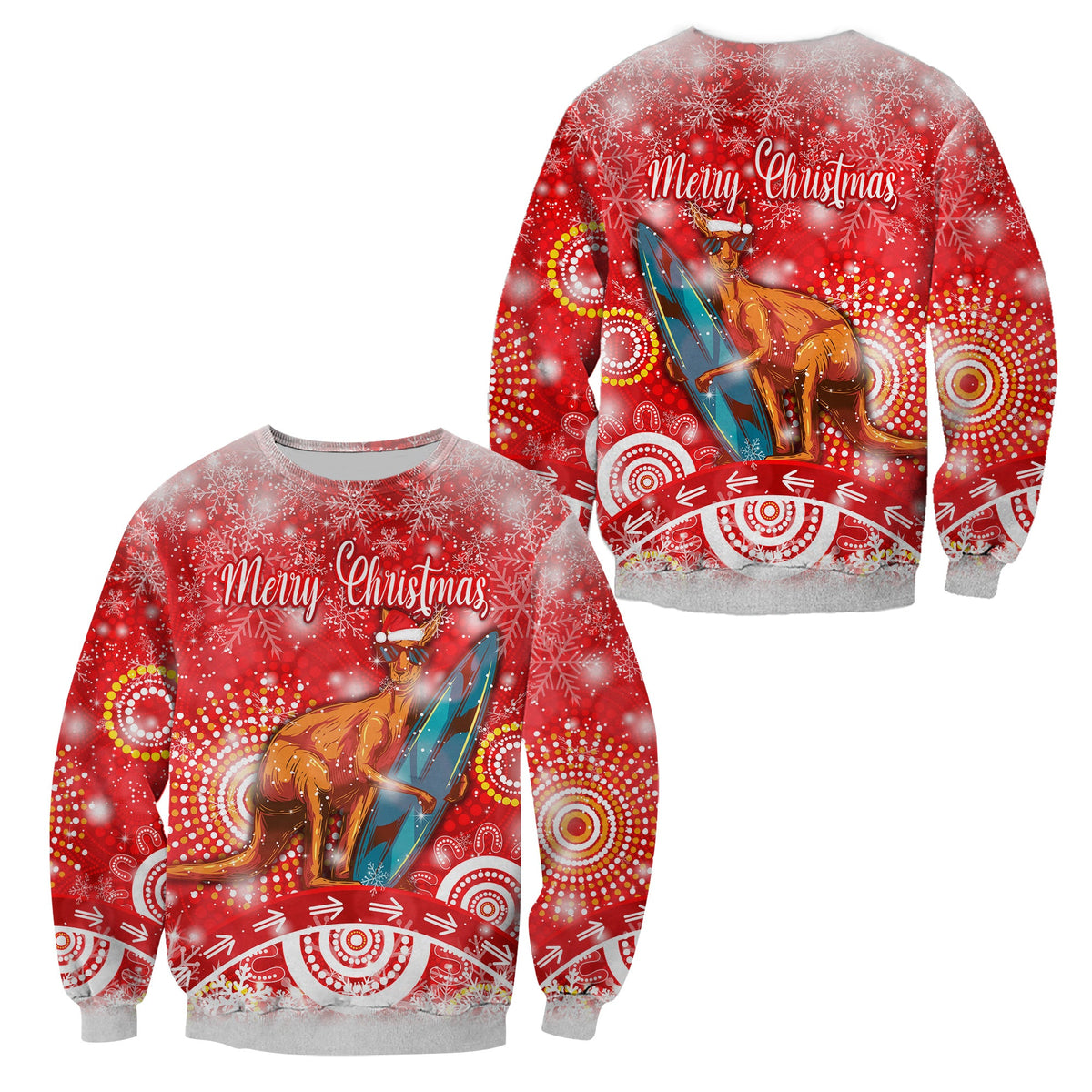 australia-kangaroo-christmas-sweatshirt-original-style-red
