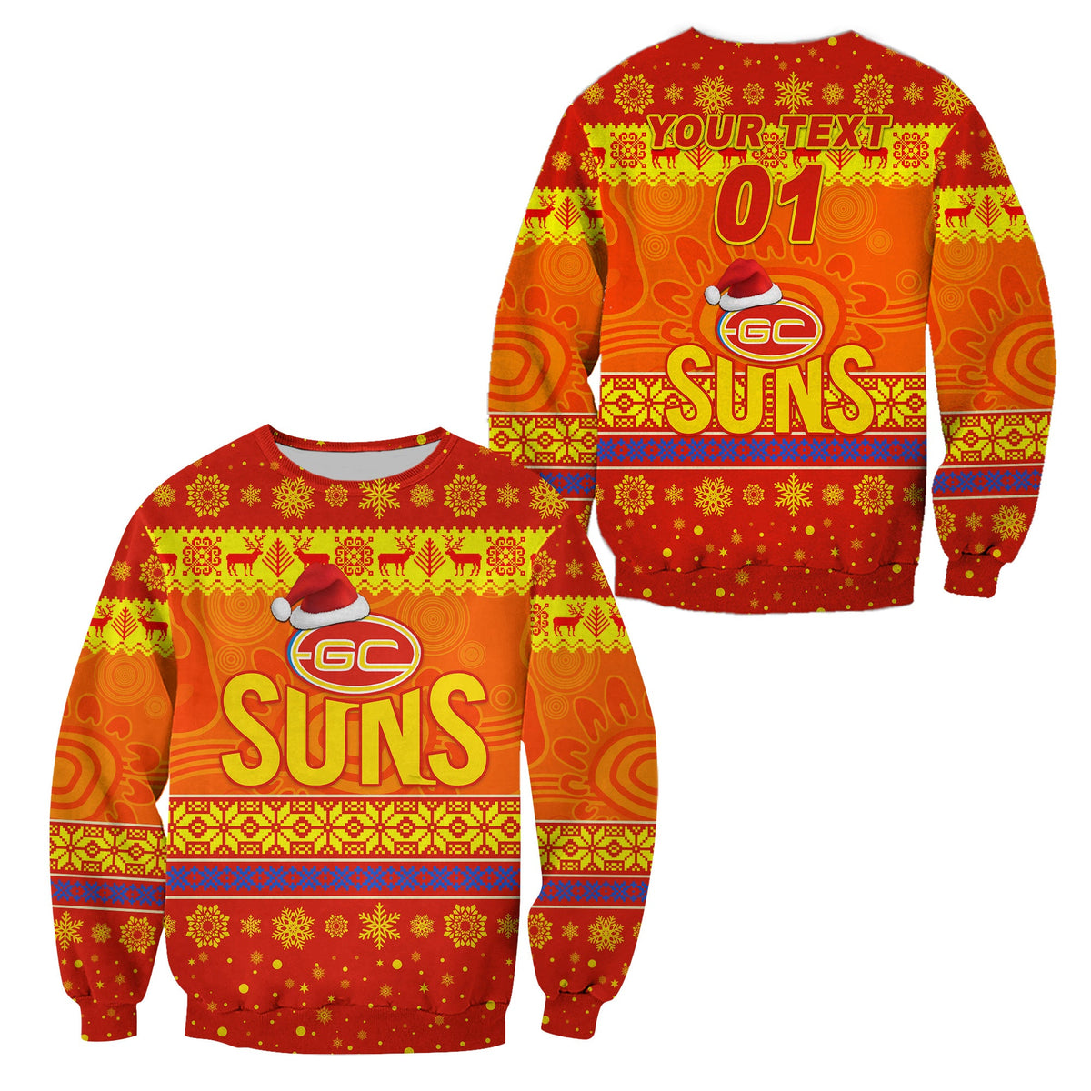 custom-personalised-gold-coast-suns-sweatshirt-christmas-simple-style