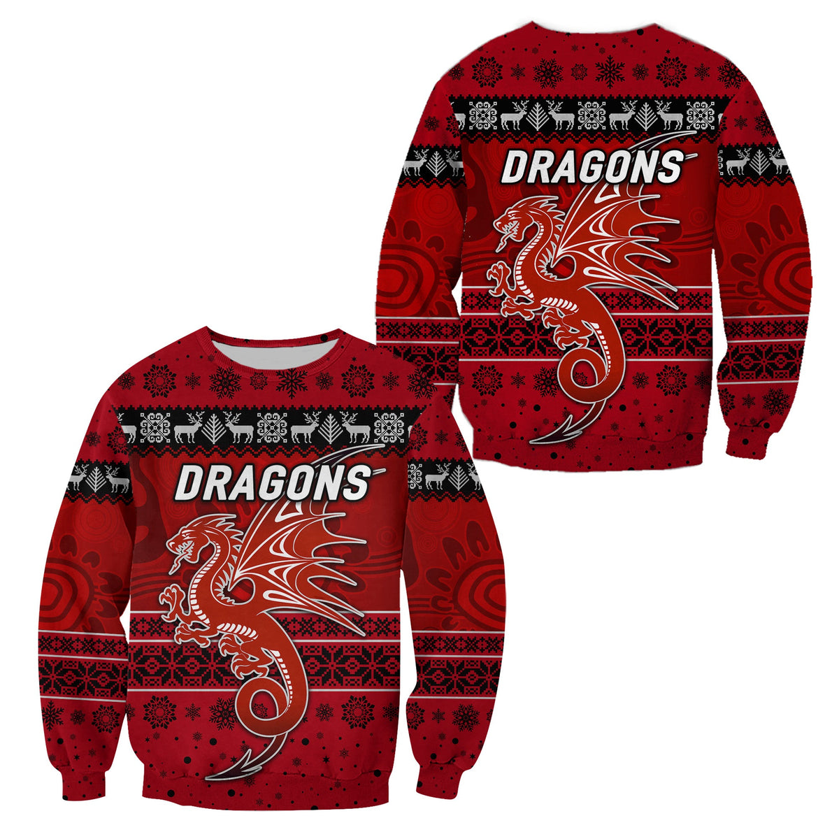 st-george-illawarra-dragons-sweatshirt-christmas-simple-style-red