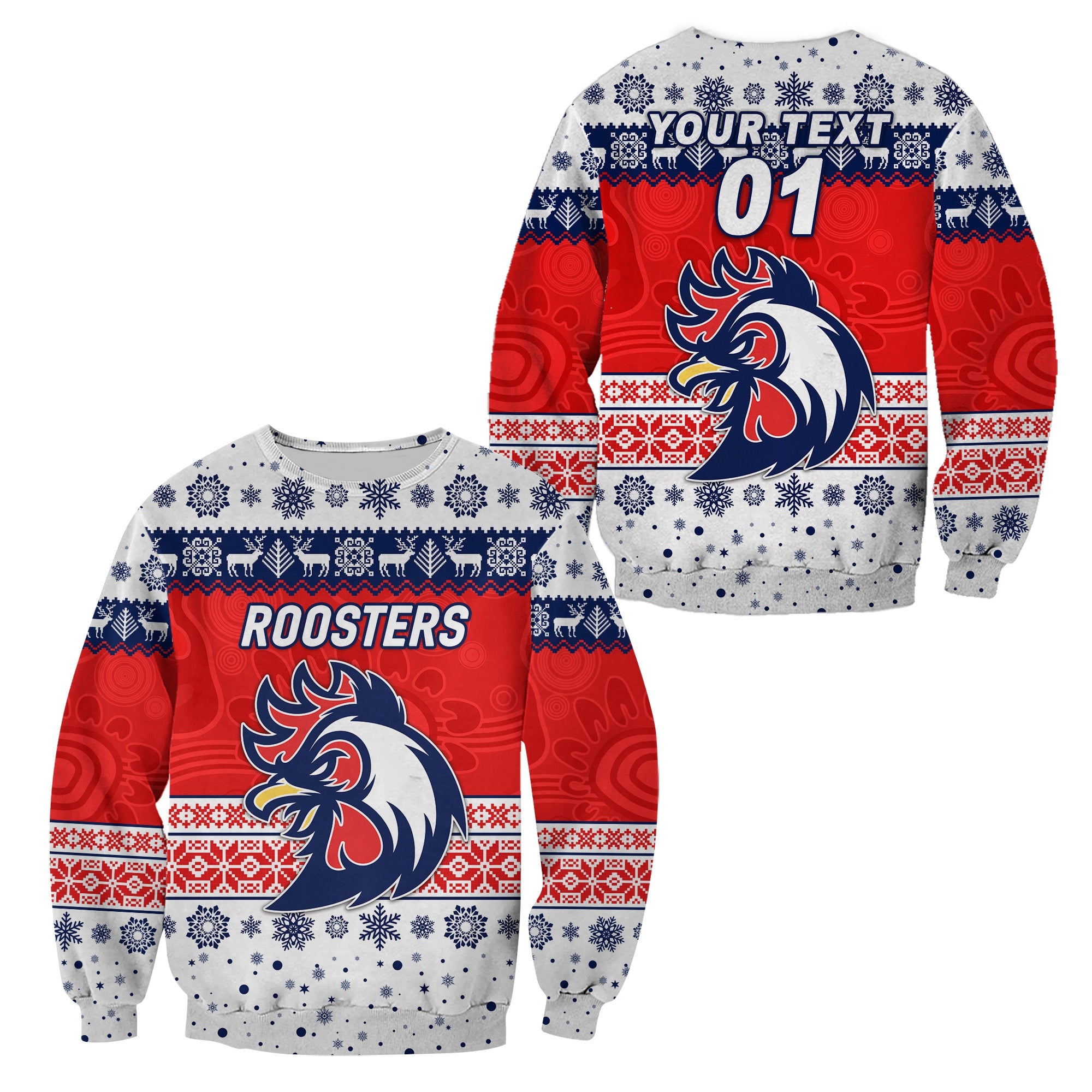 custom-personalised-sydney-roosters-sweatshirt-christmas-simple-style-white
