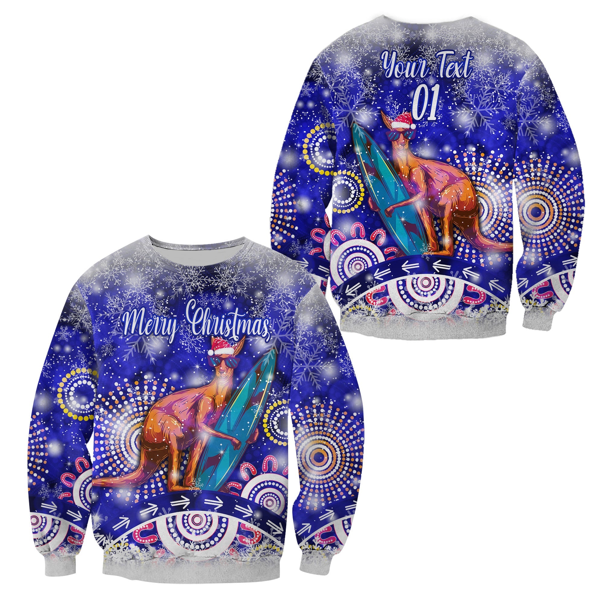 custom-personalised-australian-kangaroo-christmas-sweatshirt-original-style-blue