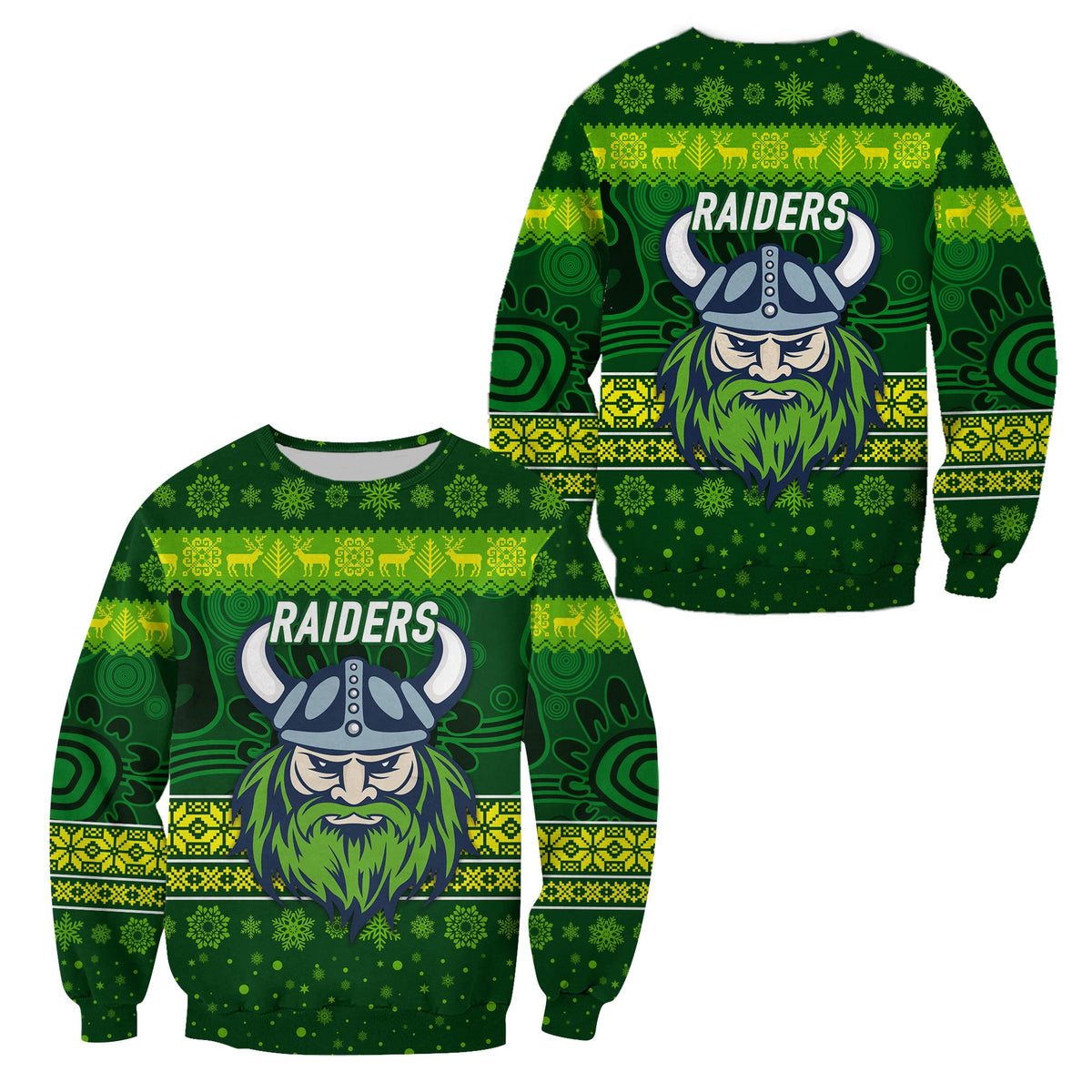 canberra-raiders-sweatshirt-christmas-simple-style-dark-green