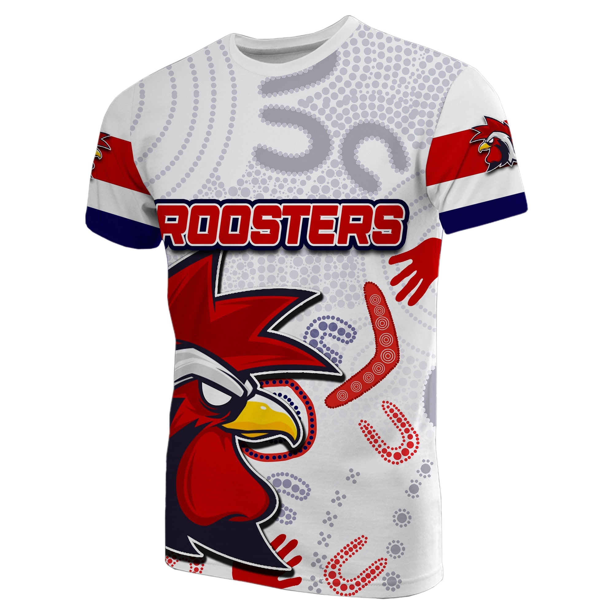 custom-personalised-roosters-t-shirt-indigenous-style-no-2