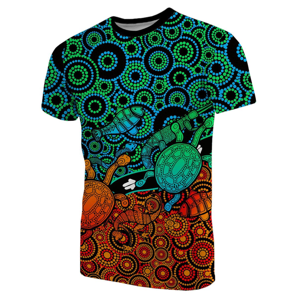 custom-personalised-aboriginal-circles-t-shirt-turtle