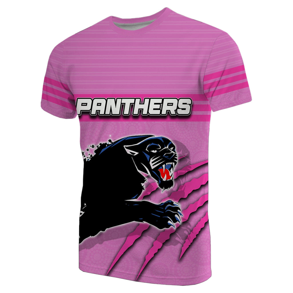 custom-personalisedpanthers-t-shirt-aboriginal-dot-patterns-pink-style