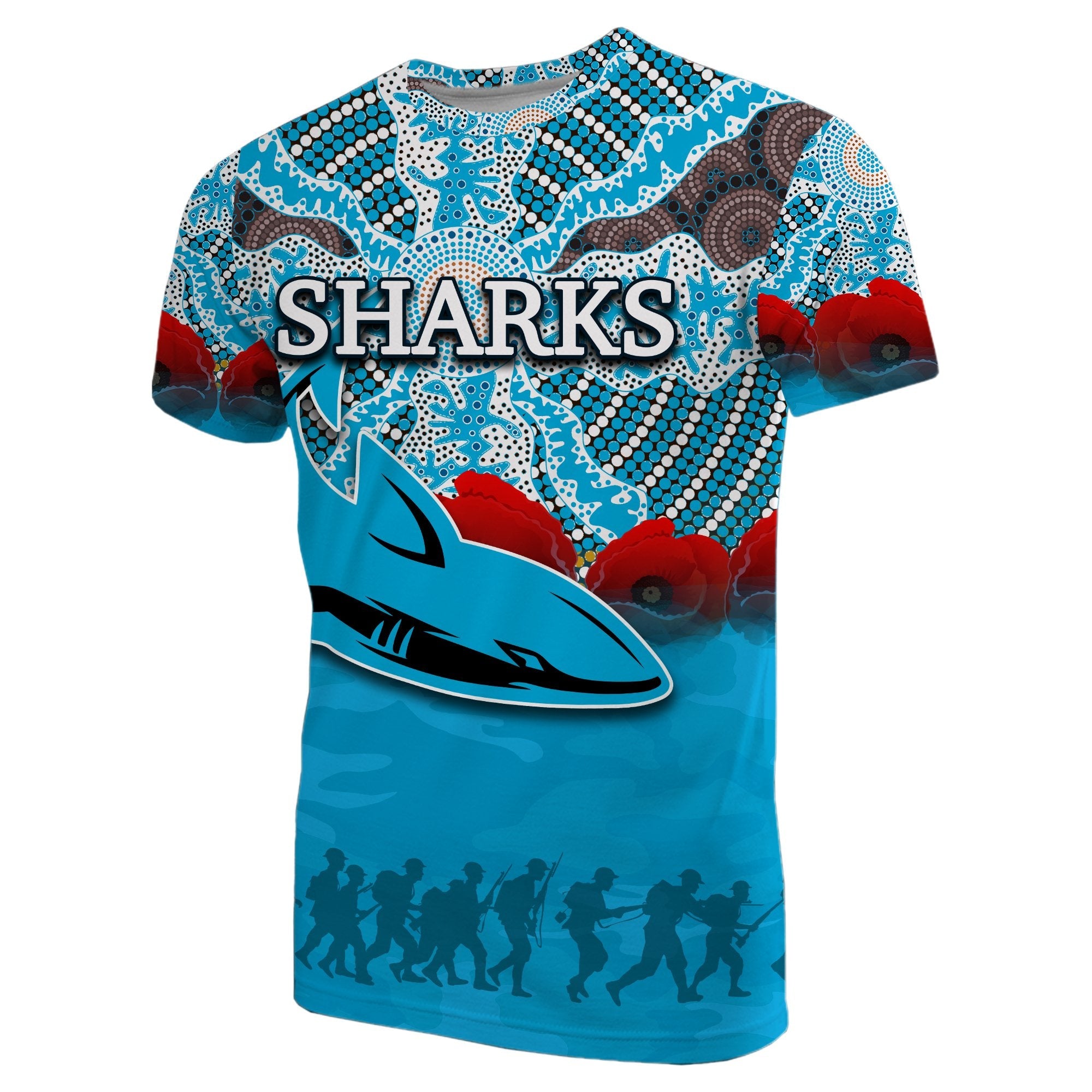 sharks-aboriginal-t-shirt-anzac-day
