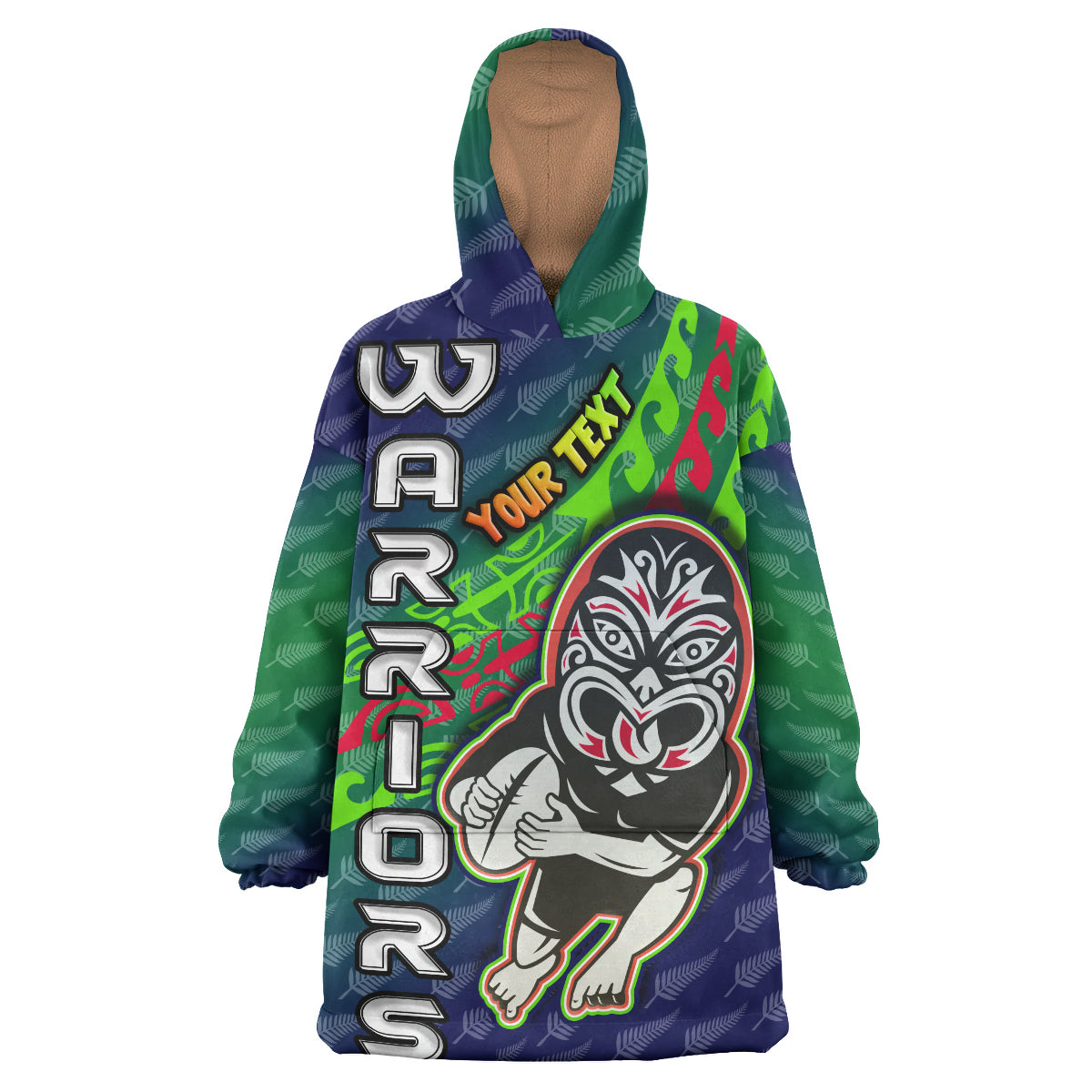 warriors-rugby-snug-hoodie-cusstom-rugby-player-maori-mask-with-fern-pattern-oodie-blanket