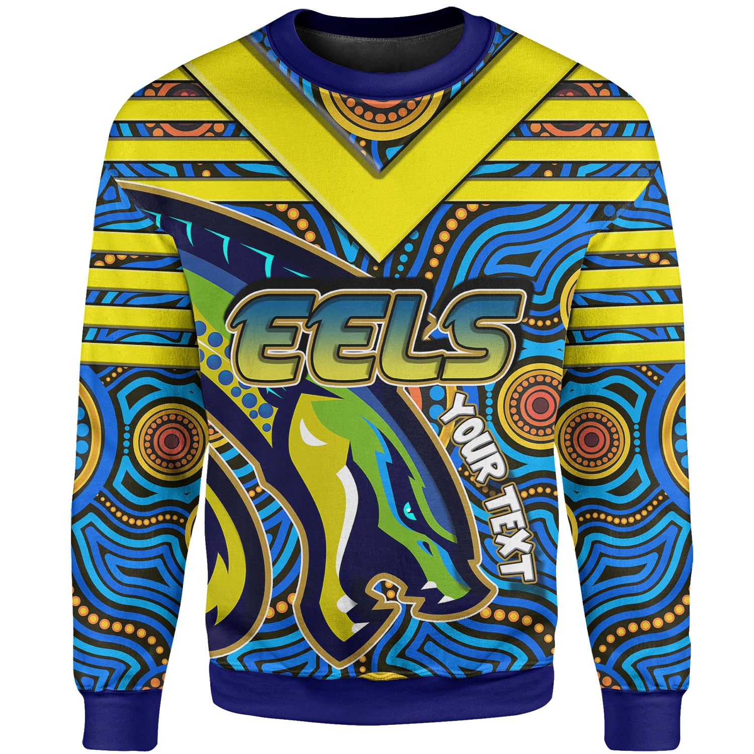 eels-rugby-sweatshirt-custom-electric-eel-with-aboriginal-patterns-sweatshirt