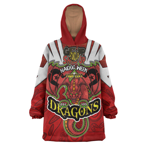 st-george-rugby-snug-hoodie-custom-naidoc-week-dragon-with-aboriginal-patterns-get-up-stand-up-show-up-oodie-blanket
