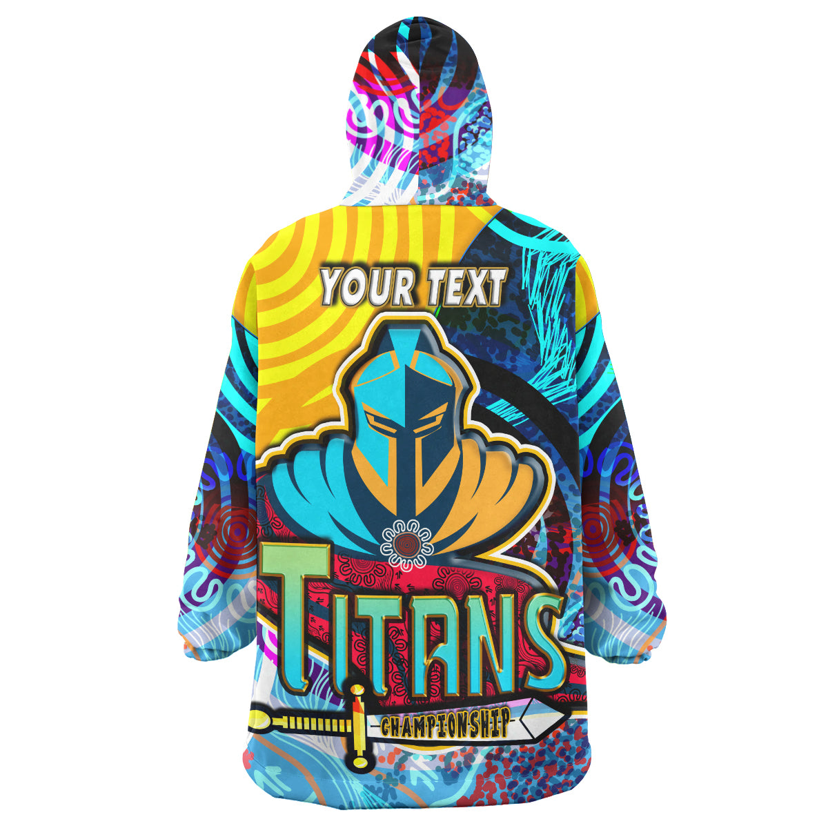 nrlw-titans-rugby-snug-hoodie-custom-titans-womens-rugby-league-aboriginal-dot-painting-player-and-number-woman-oodie-blanket