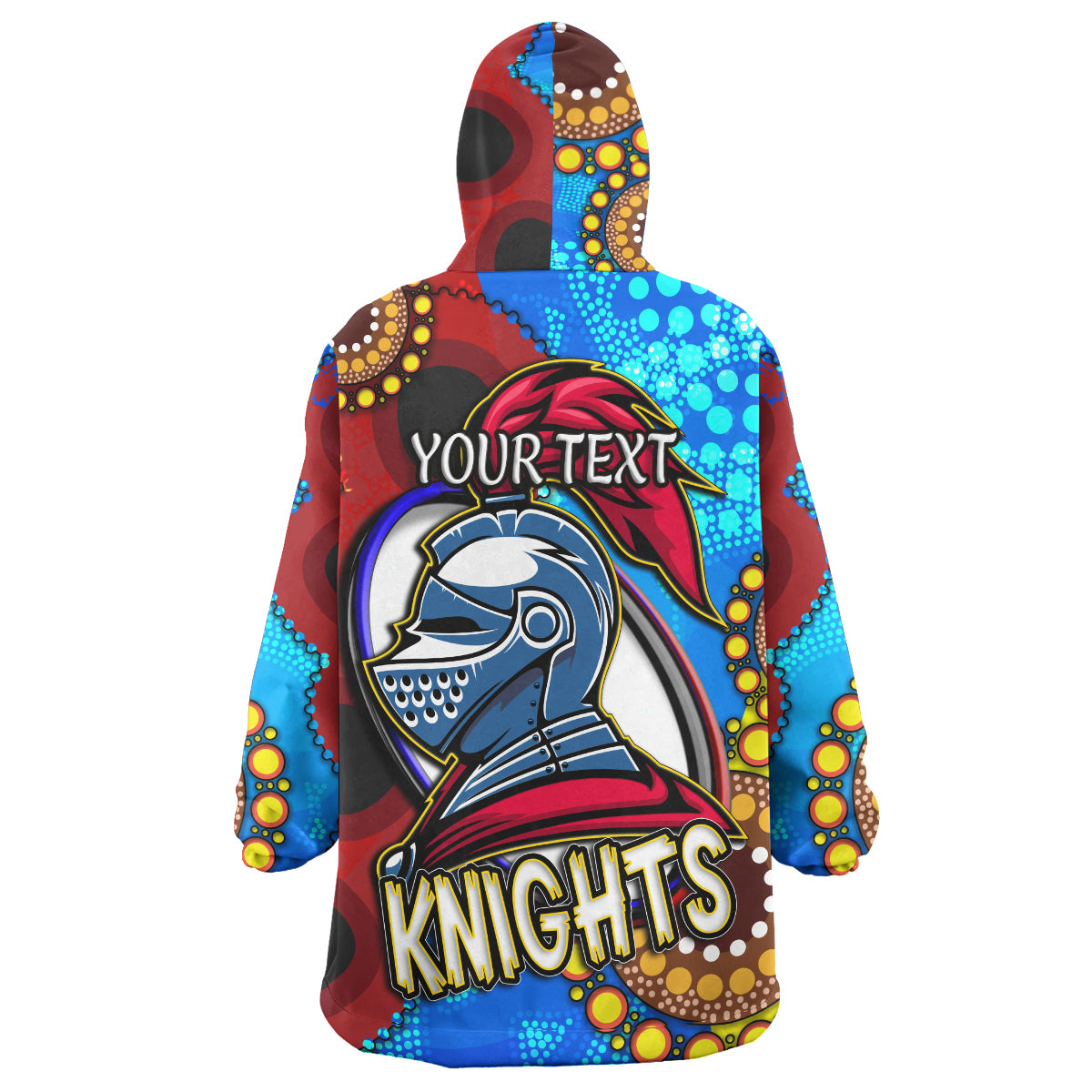 knights-rugby-snug-hoodie-custom-knights-ball-australian-aboriginal-painting-personalised-player-and-number-oodie-blanket
