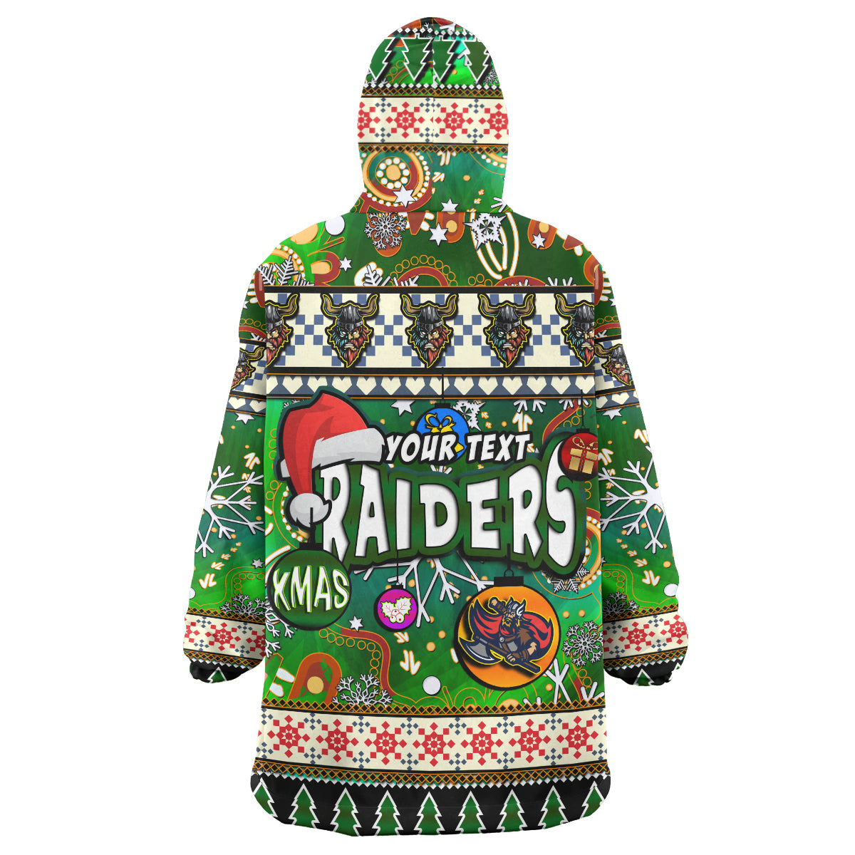 raider-rugby-christmas-snug-hoodie-custom-xmas-raider-christmas-balls-snowflake-with-aboriginal-patterns-wearable-blanket-hoodie