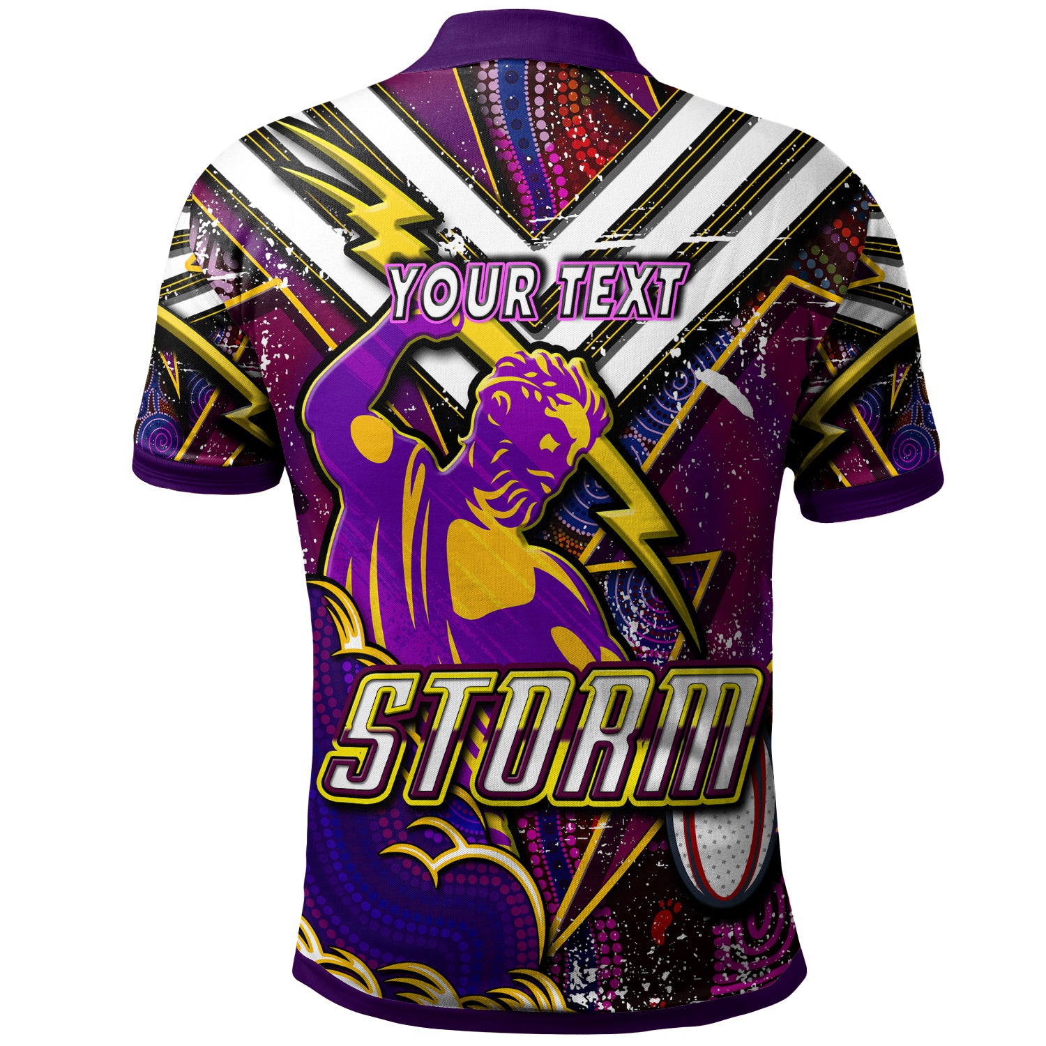 storm-rugby-polo-shirt-custom-storm-and-thunder-aboriginal-style-of-dot-background-personalised-player-and-number-polo-shirt