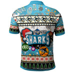 sharks-rugby-christmas-polo-shirt-custom-xmas-sharks-christmas-balls-snowflake-with-aboriginal-patterns-polo-shirt