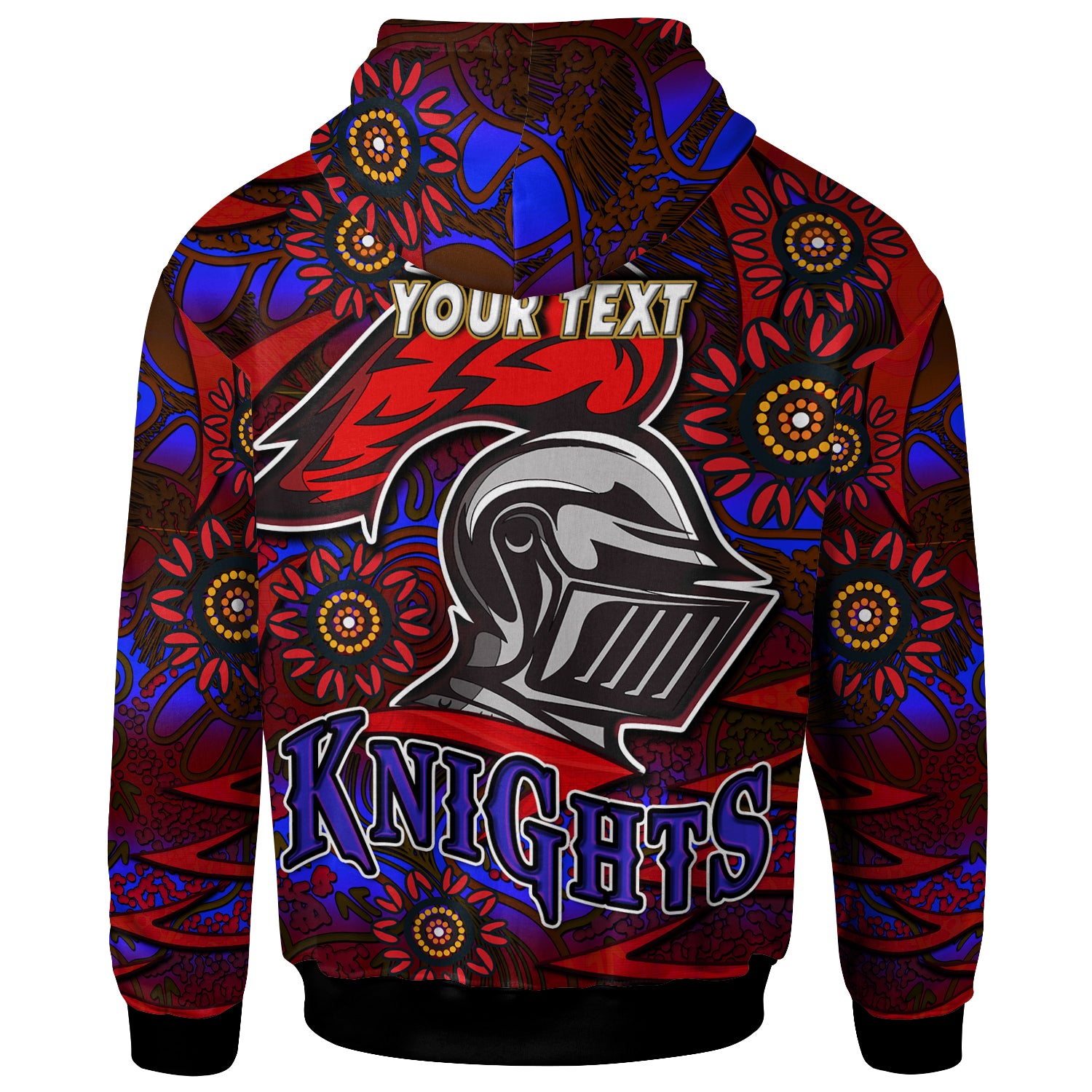 nrlw-knights-rugby-hoodie-custom-knights-womens-rugby-league-aboriginal-style-player-and-number-woman-hoodie