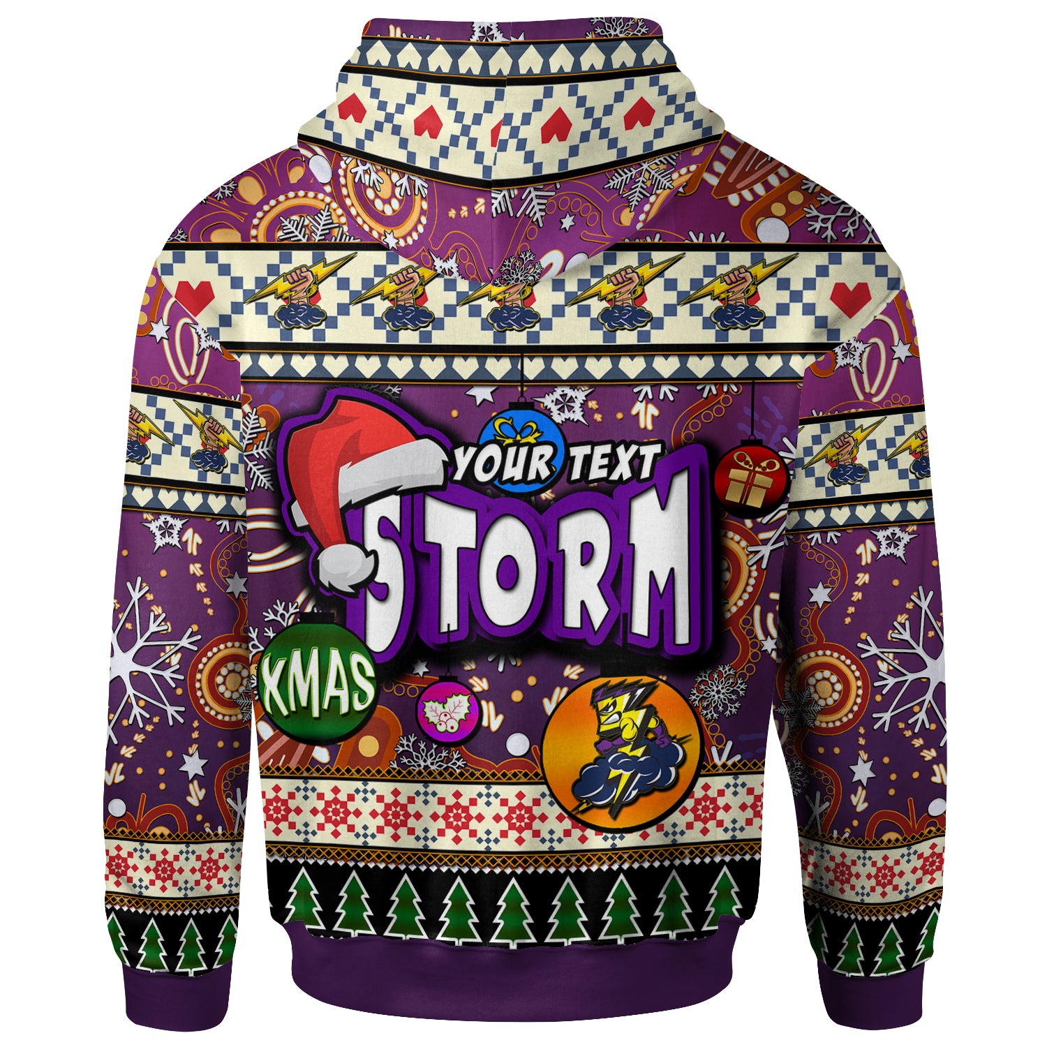 storm-rugby-christmas-hoodie-custom-xmas-storm-christmas-balls-snowflake-with-aboriginal-patterns-hoodie