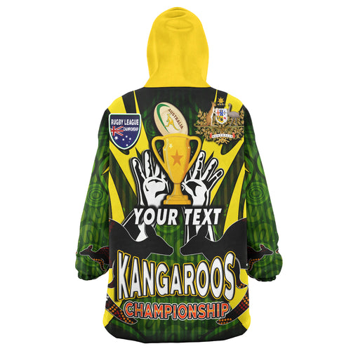 kangaroos-rugby-snug-hoodie-custom-kangaroo-rugby-league-coat-of-arms-aboriginal-culture-personalised-player-and-number-oodie-blanket