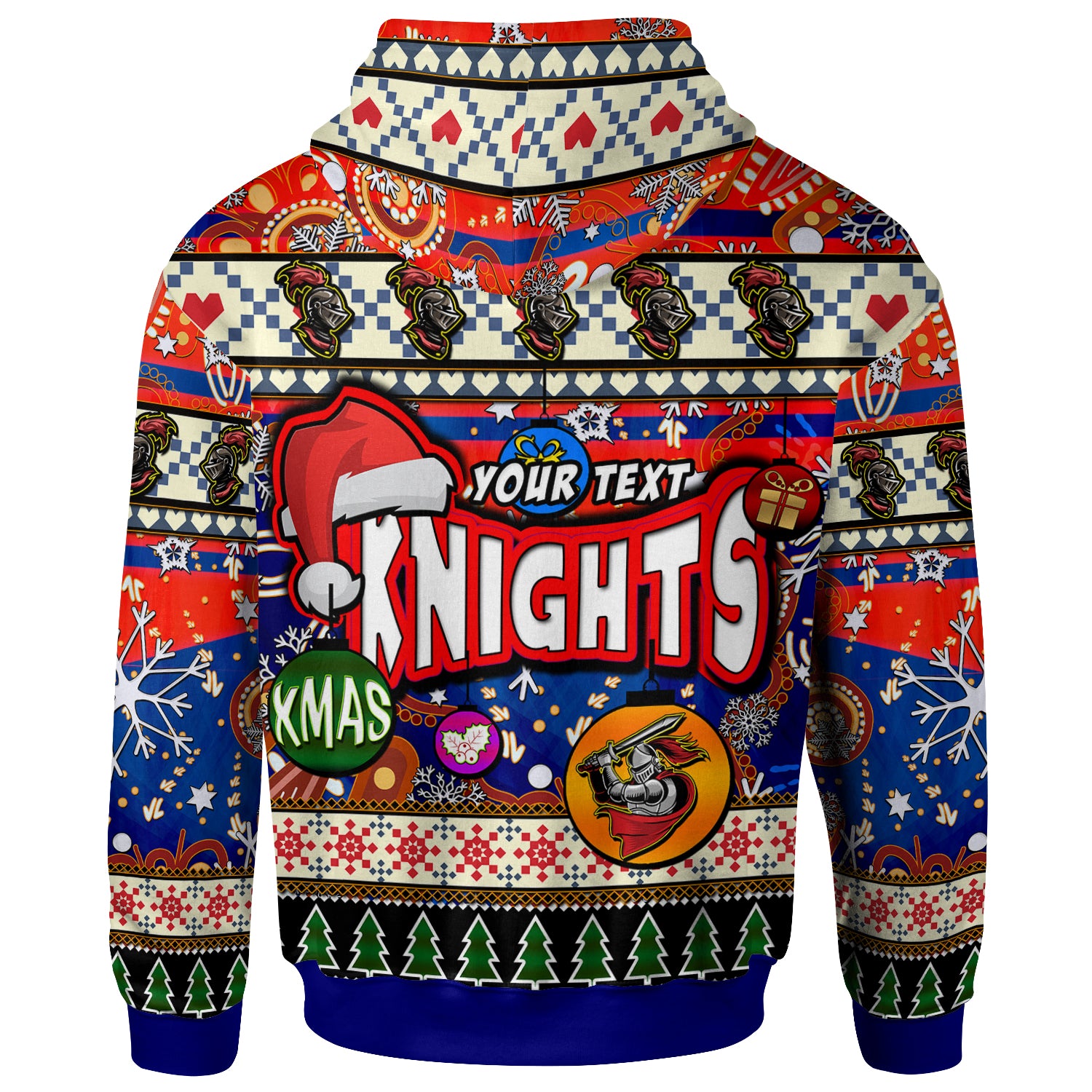 knights-rugby-christmas-hoodie-custom-xmas-knights-christmas-balls-snowflake-with-aboriginal-patterns-hoodie