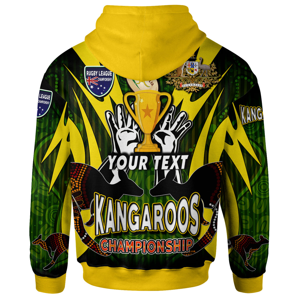 kangaroos-rugby-hoodie-custom-kangaroo-rugby-league-coat-of-arms-aboriginal-culture-personalised-player-and-number-hoodie