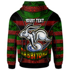 rabbitohs-rugby-hoodie-custom-rabbit-aboriginal-style-pattern-personalised-player-and-number-hoodie