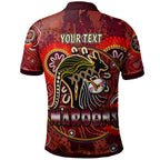 maroons-rugby-polo-shirt-custom-maroons-kangaroo-with-aboriginal-style-of-dot-painting-personalised-player-and-number-polo-shirt
