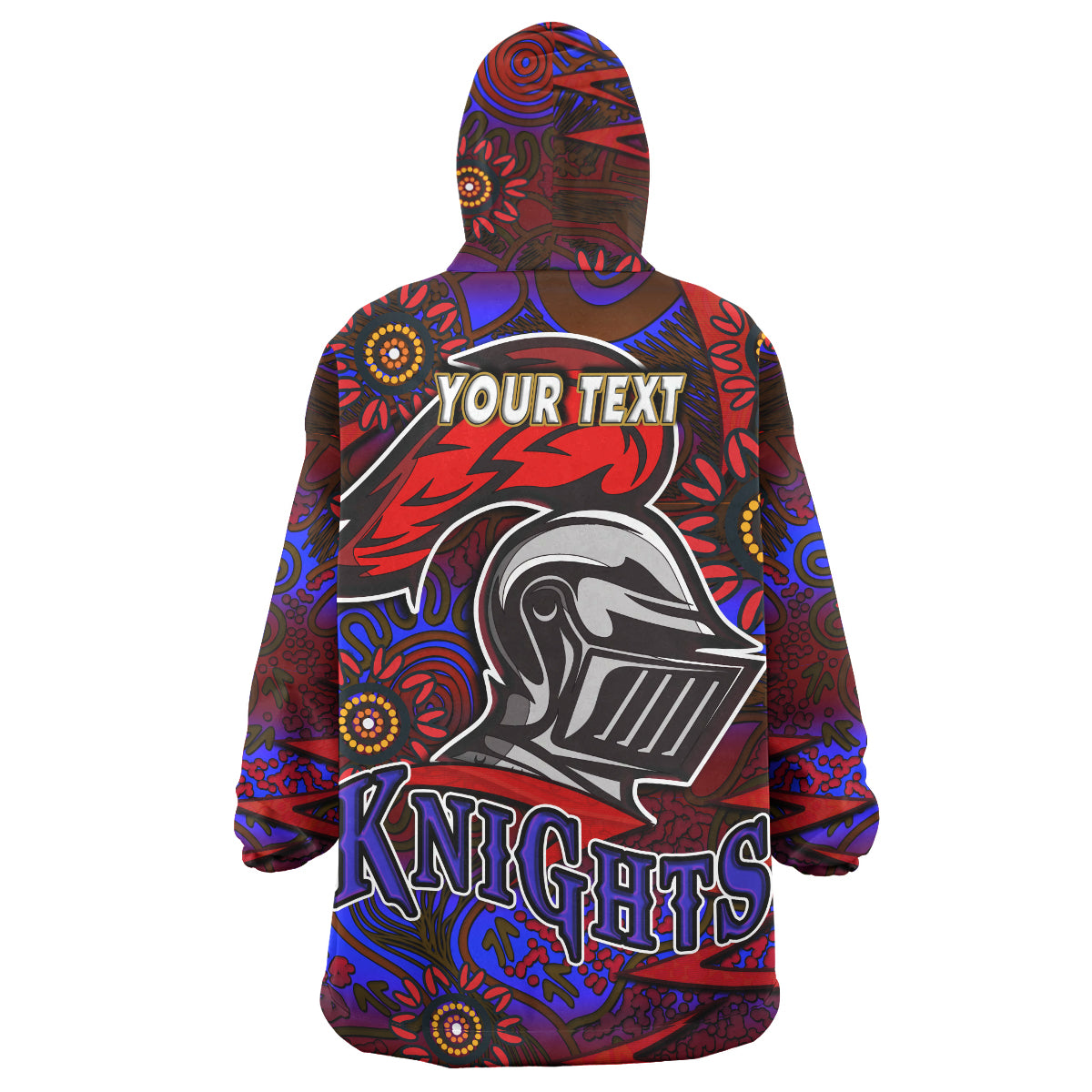 nrlw-knights-rugby-snug-hoodie-custom-knights-womens-rugby-league-aboriginal-style-player-and-number-woman-oodie-blanket