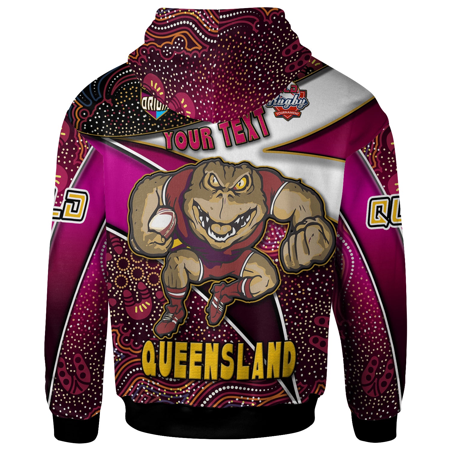 queensland-rugby-league-team-hoodie-custom-queensland-maroons-with-aboriginal-patterns-state-of-origin-hoodie
