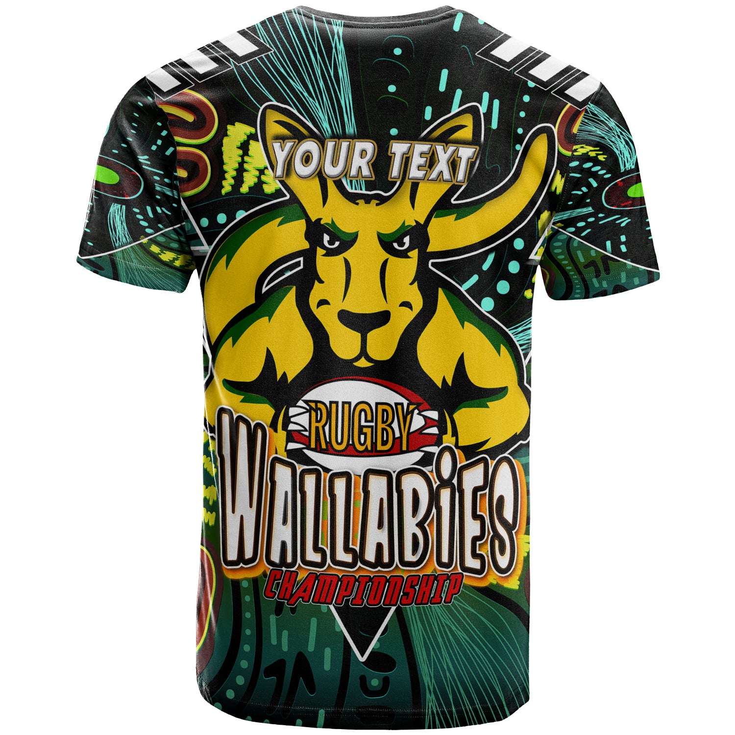 wallabies-rugby-t-shirt-custom-kangaroo-rugby-championship-sport-aboriginal-culture-personalised-player-and-number-t-shirt