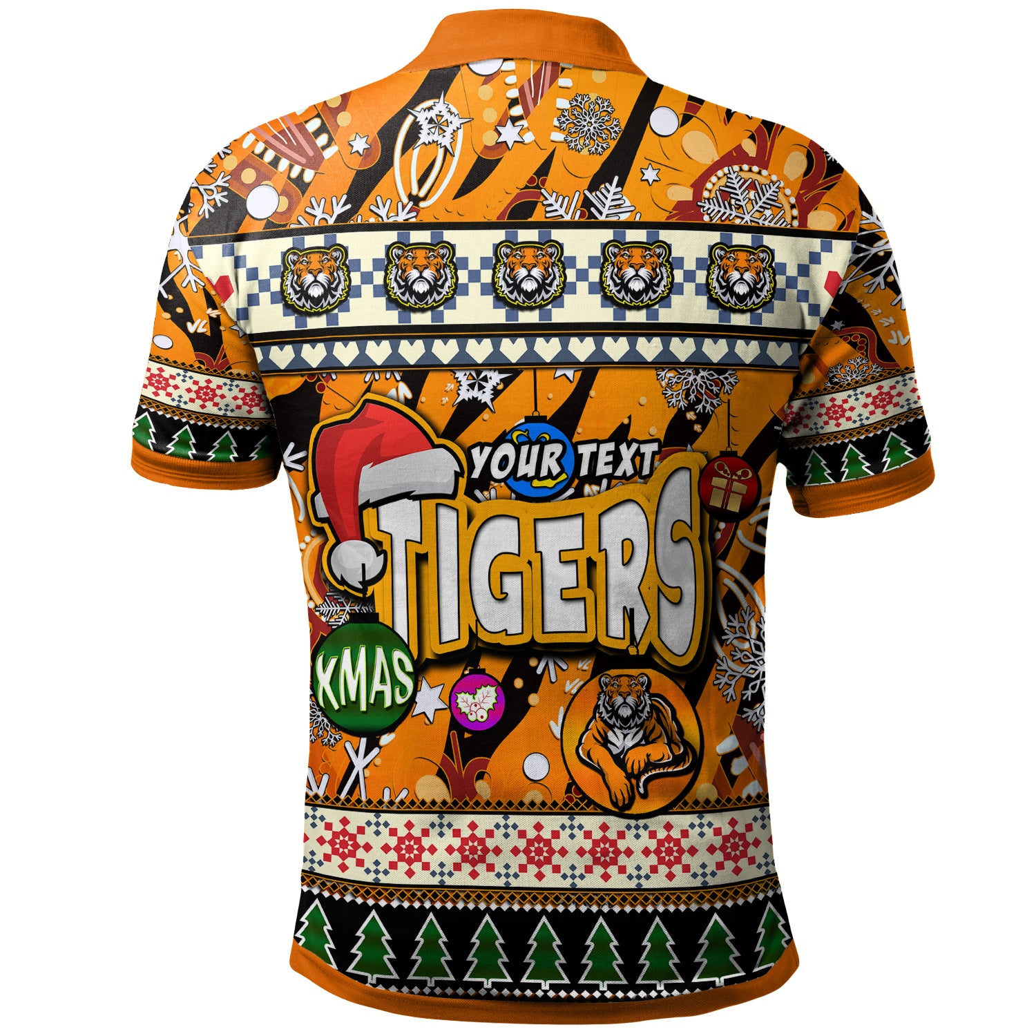 tigers-rugby-christmas-polo-shirt-custom-xmas-tigers-christmas-balls-snowflake-with-aboriginal-patterns-polo-shirt