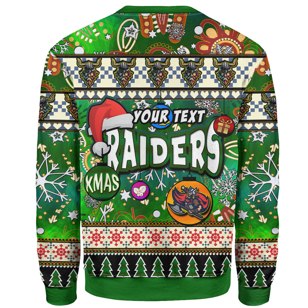 raider-rugby-christmas-sweatshirt-custom-xmas-raider-christmas-balls-snowflake-with-aboriginal-patterns-sweatshirt