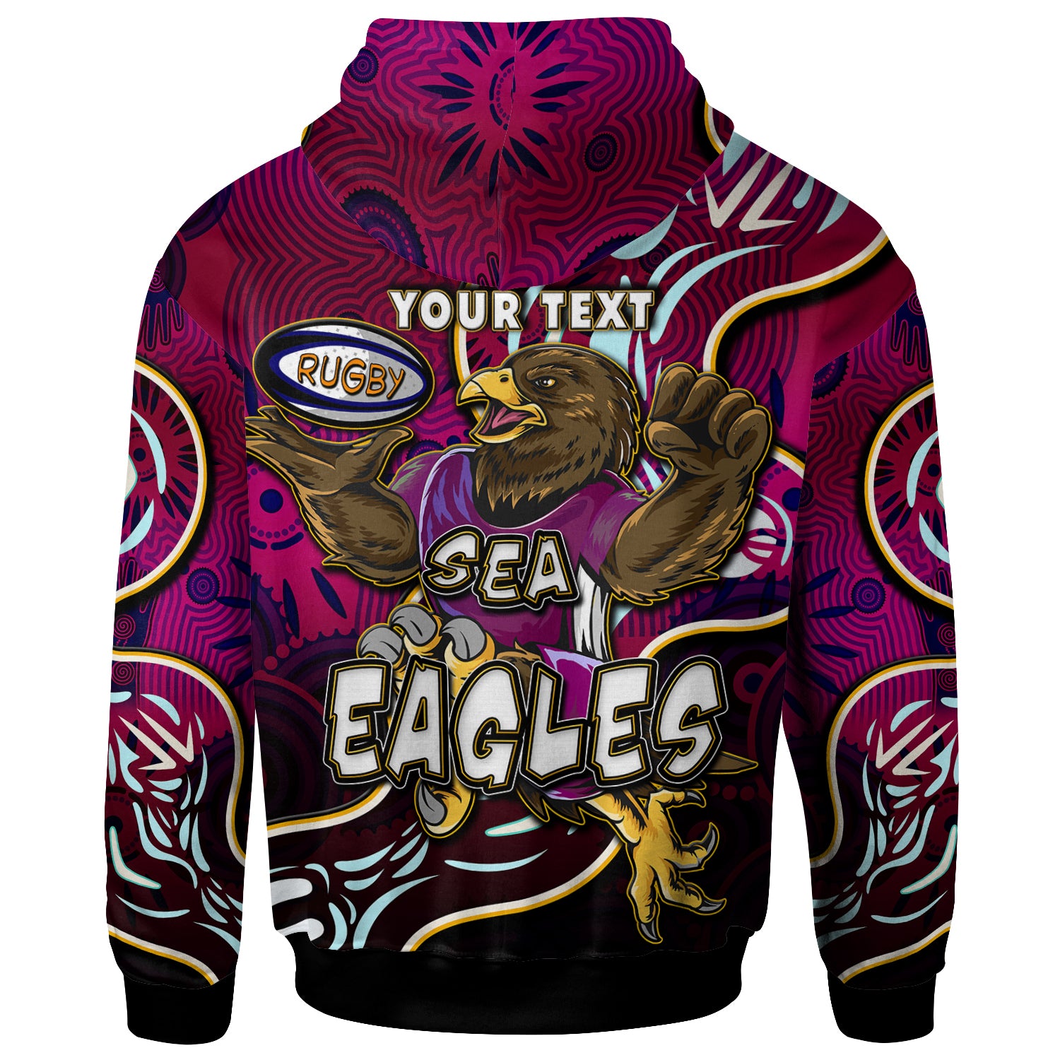 sea-eagles-rugby-hoodie-custom-eagles-rugby-with-aboriginal-patterns-personalised-player-and-number-hoodie
