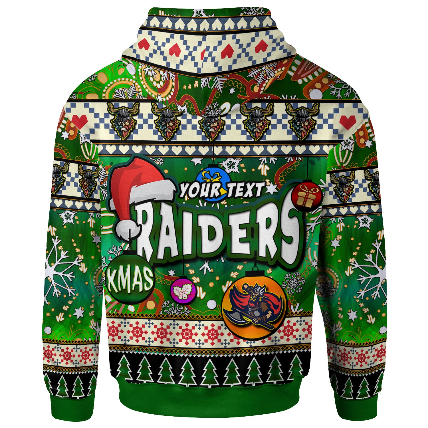 raider-rugby-christmas-hoodie-custom-xmas-raider-christmas-balls-snowflake-with-aboriginal-patterns-hoodie