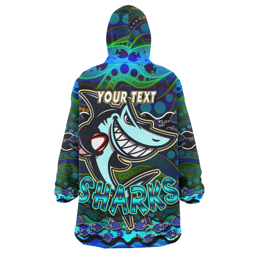 sharks-rugby-snug-hoodie-custom-sharks-rugby-with-fish-aboriginal-style-personalised-player-and-number-oodie-blanket