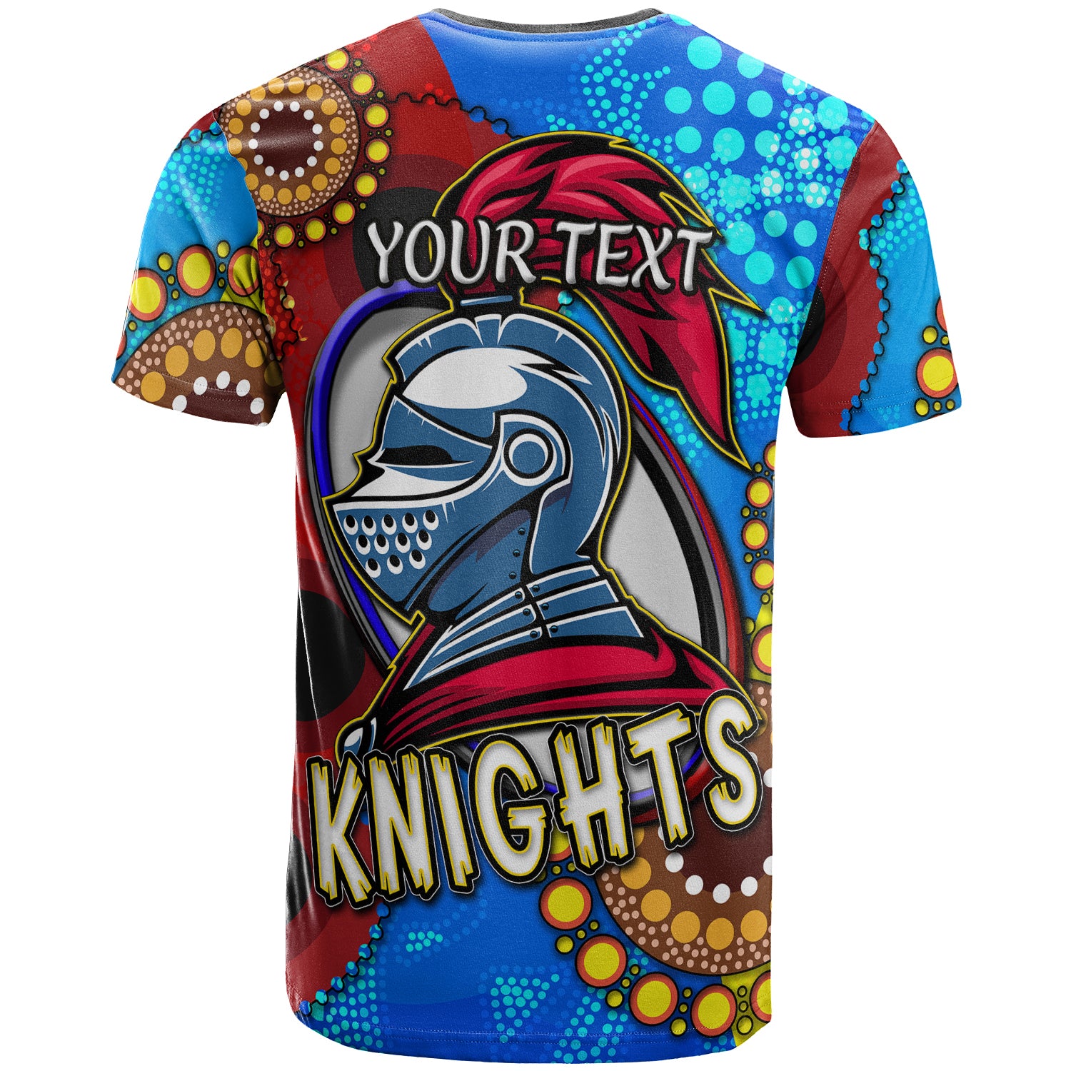 knights-rugby-t-shirt-custom-knights-ball-australian-aboriginal-painting-personalised-player-and-number-t-shirt