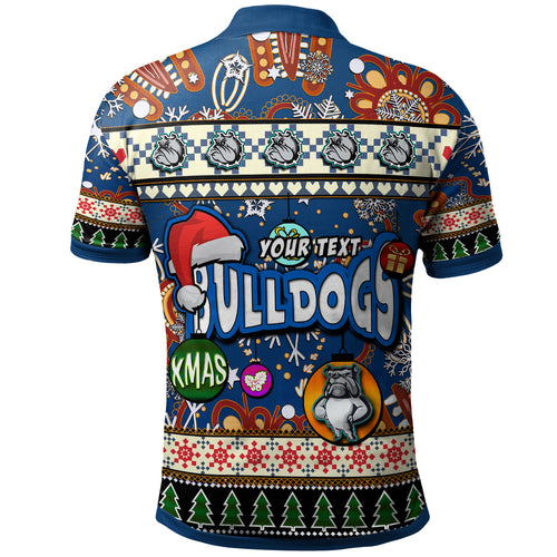 bulldogs-rugby-christmas-polo-shirt-custom-xmas-bulldogs-christmas-balls-snowflake-with-aboriginal-patterns-polo-shirt