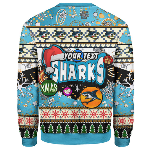 sharks-rugby-christmas-sweatshirt-custom-xmas-sharks-christmas-balls-snowflake-with-aboriginal-patterns-sweatshirt