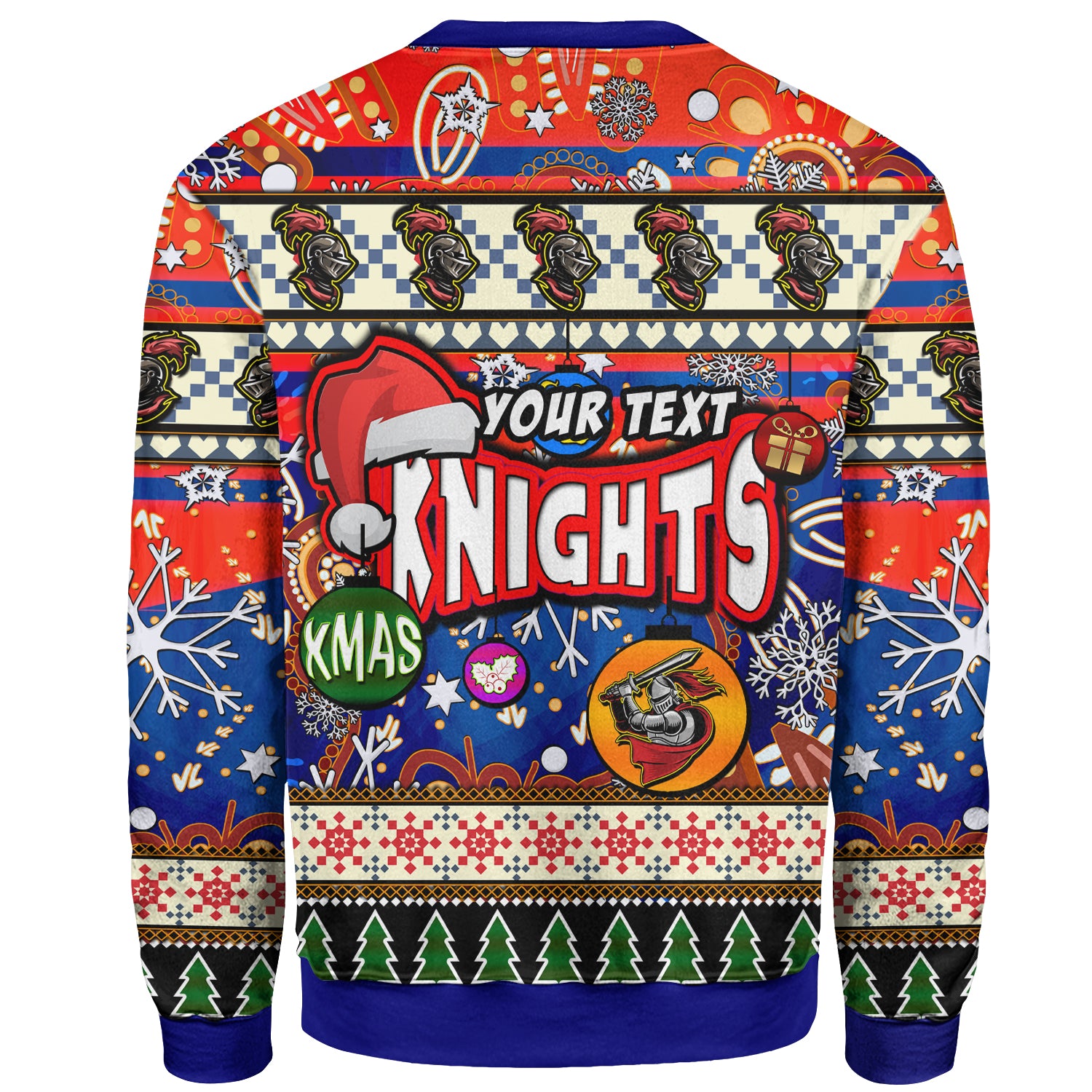 knights-rugby-christmas-sweatshirt-custom-xmas-knights-christmas-balls-snowflake-with-aboriginal-patterns-sweatshirt