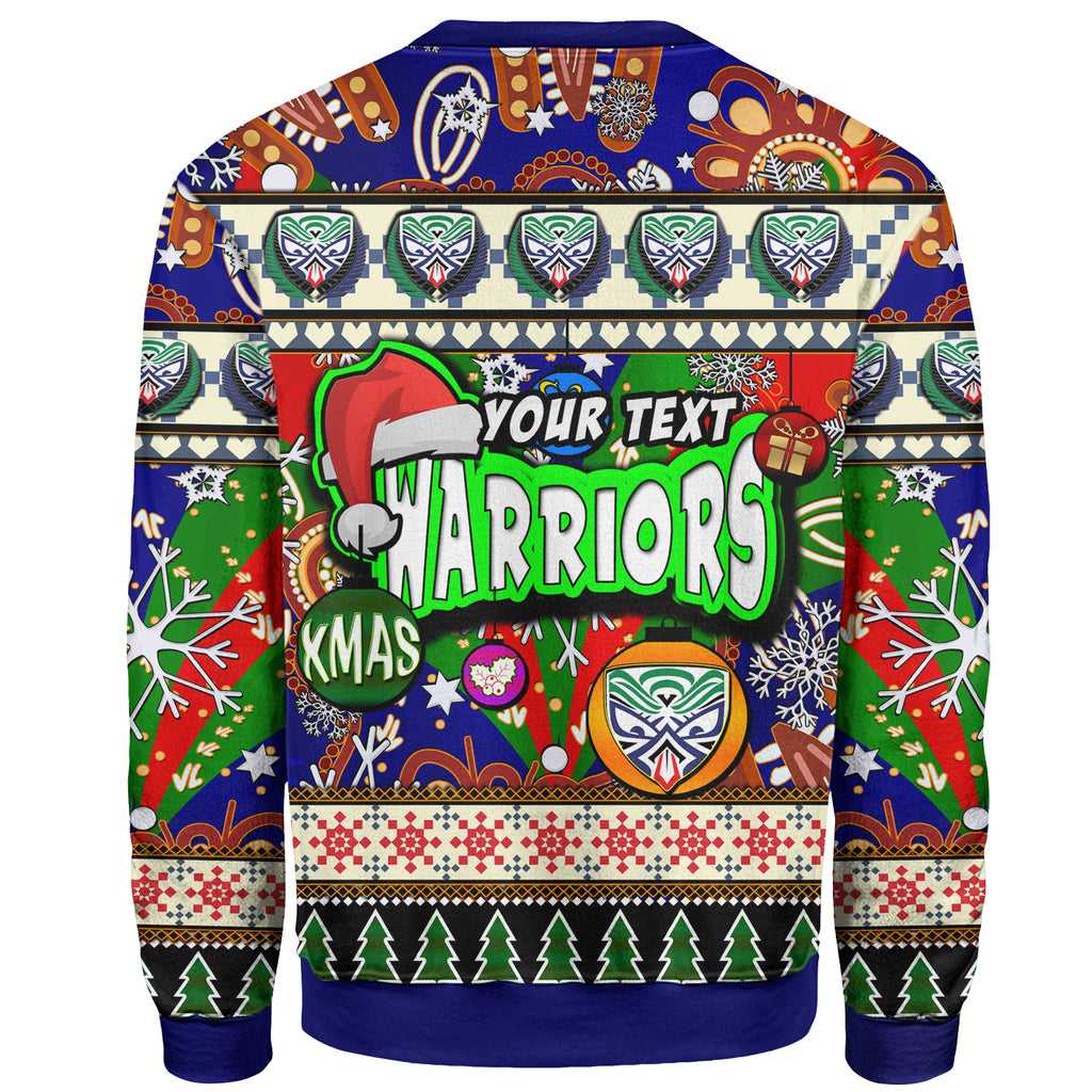 warriors-rugby-christmas-sweatshirt-custom-xmas-warriors-christmas-balls-snowflake-with-aboriginal-patterns-sweatshirt