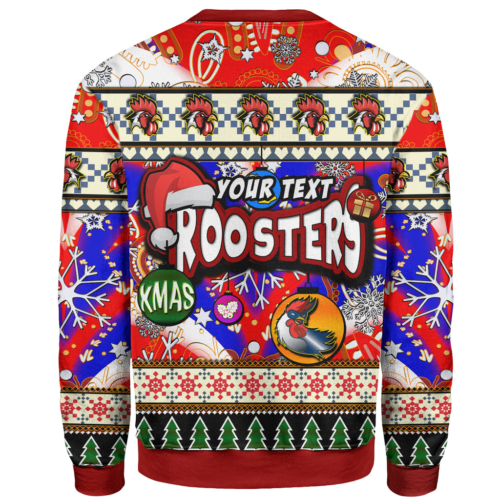 roosters-rugby-christmas-sweatshirt-custom-xmas-roosters-christmas-balls-snowflake-with-aboriginal-patterns-sweatshirt