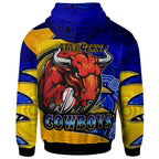 cowboys-rugby-hoodie-custom-bull-rugby-ball-with-aboriginal-style-pattern-personalised-player-and-number-hoodie
