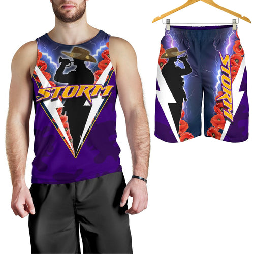 combo-men-tank-top-and-men-short-melbourne-storm-anzacday