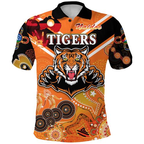 custom-personalised-wests-polo-shirt-tigers-indigenous-naidoc-heal-country-heal-our-nation-orange-no-1-custom-text-and-number