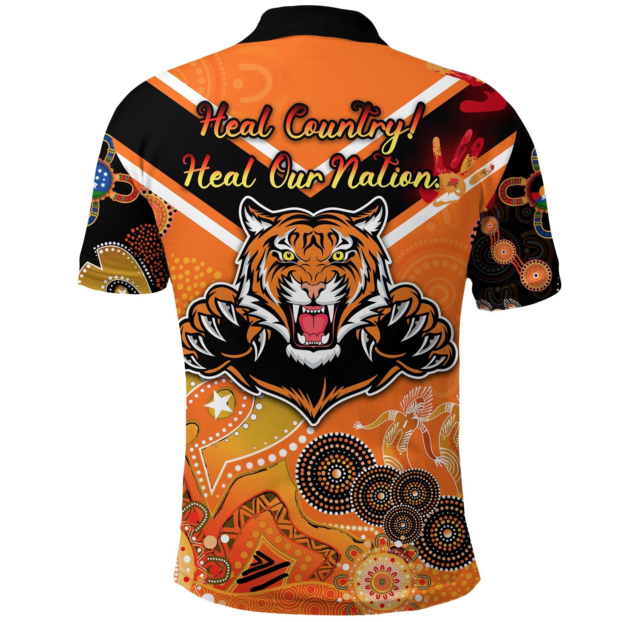 custom-personalised-wests-polo-shirt-tigers-indigenous-naidoc-heal-country-heal-our-nation-orange-no-1