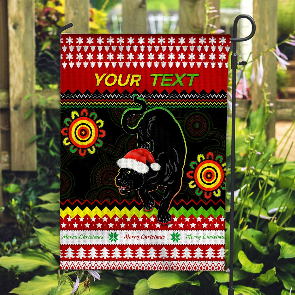 custom-personalised-panthers-christmas-flag-penrith-snow-mix-indigenous