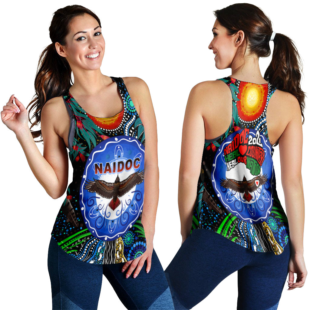 NAIDOC 2021 Women Racerback Tank Heal Country LT13 - Vibe Hoodie